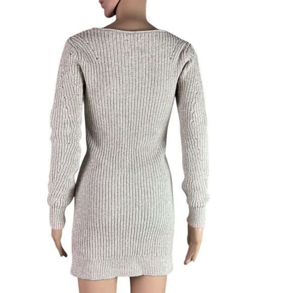 Abercrombie & Fitch Taupe Beige Ribbed Sweater Dresss - Picture 2 of 7